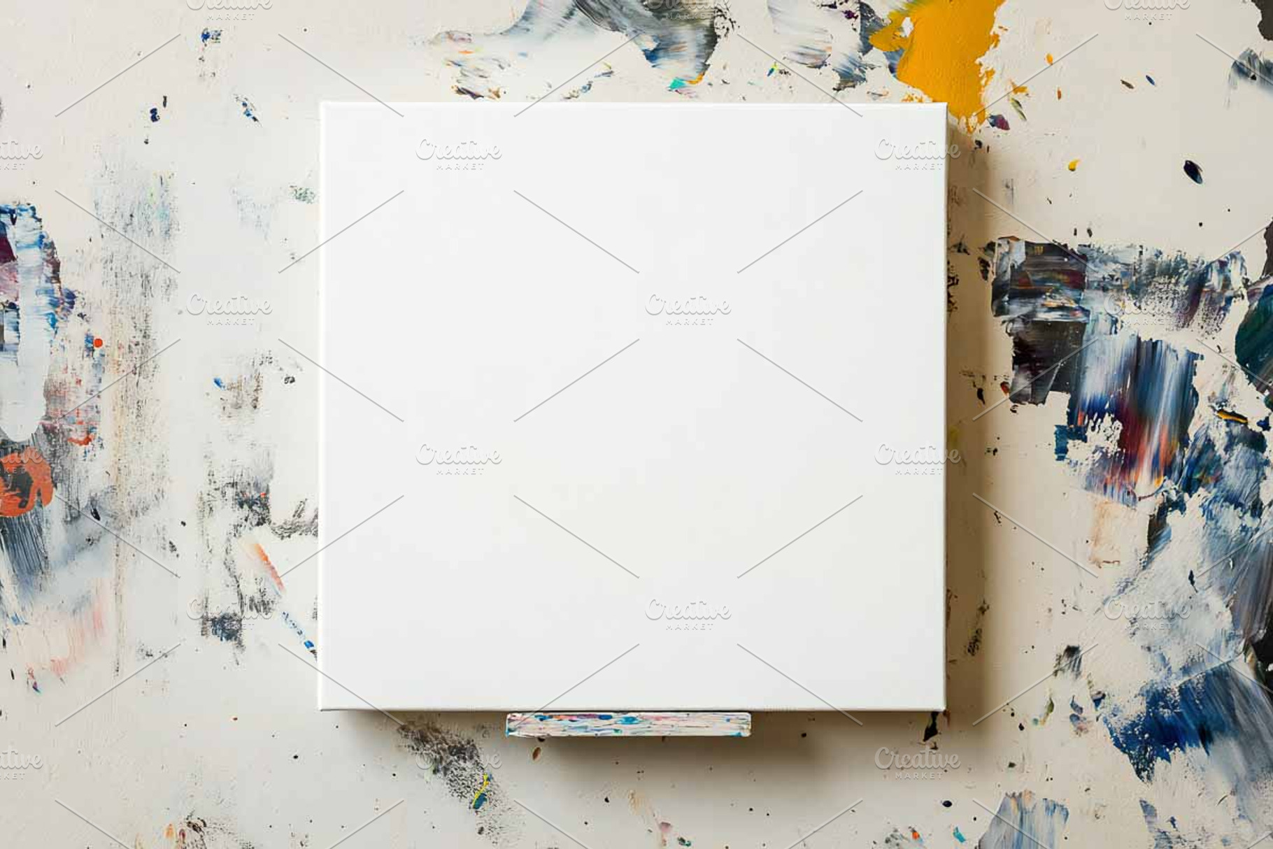 Art White Canvas Mockup, a Photo by VetalStock