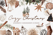 Watercolor Clipart - Cozy Christmas, an Illustration by Beigetime (Thumbnail 1 of 14)
