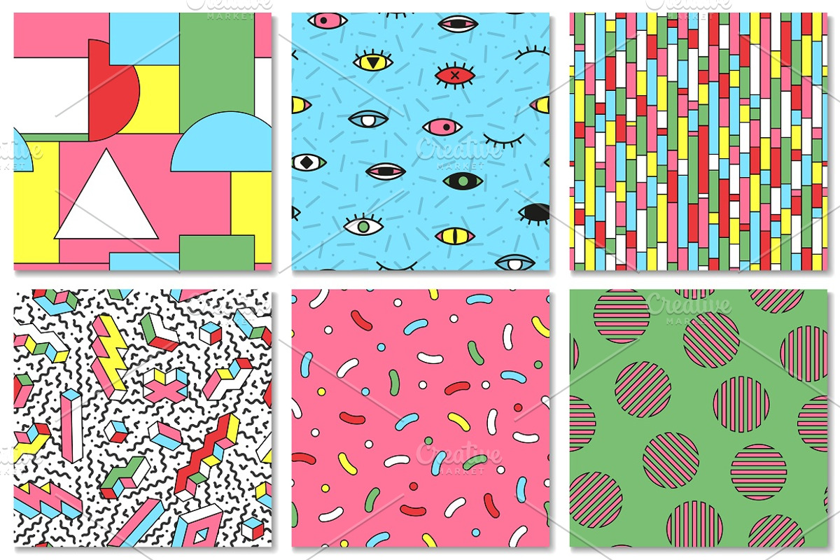 Colorful seamless trendy patterns, a Pattern Graphic by ExpressShop (Photo 1 of 10)