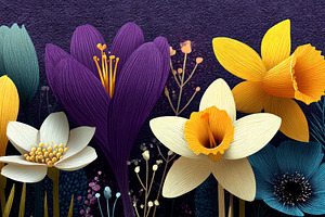 Colorful Spring Flower Arrangement with Daffodils Crocuses Tulip, a Nature Photo by José Manuel Gelpi