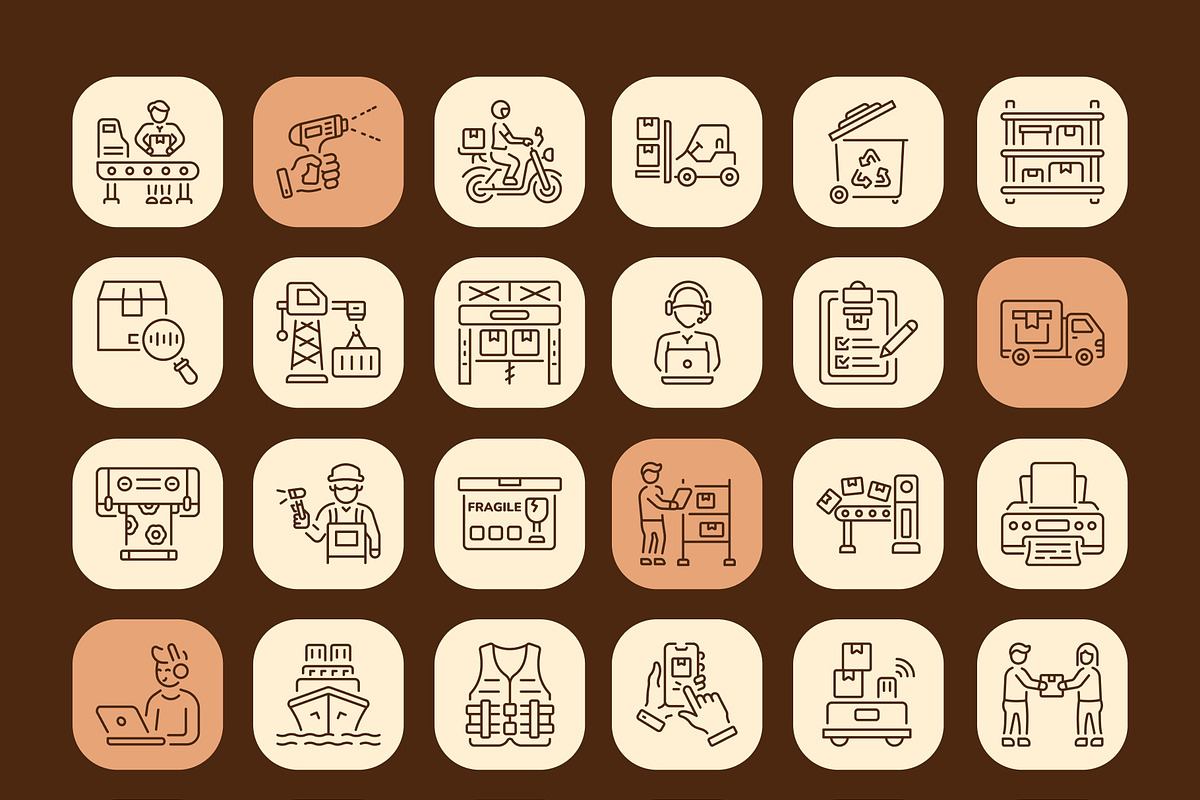 Warehouse Icon Art Set, an Outline Icon by Prosymbols (Photo 7 of 7)