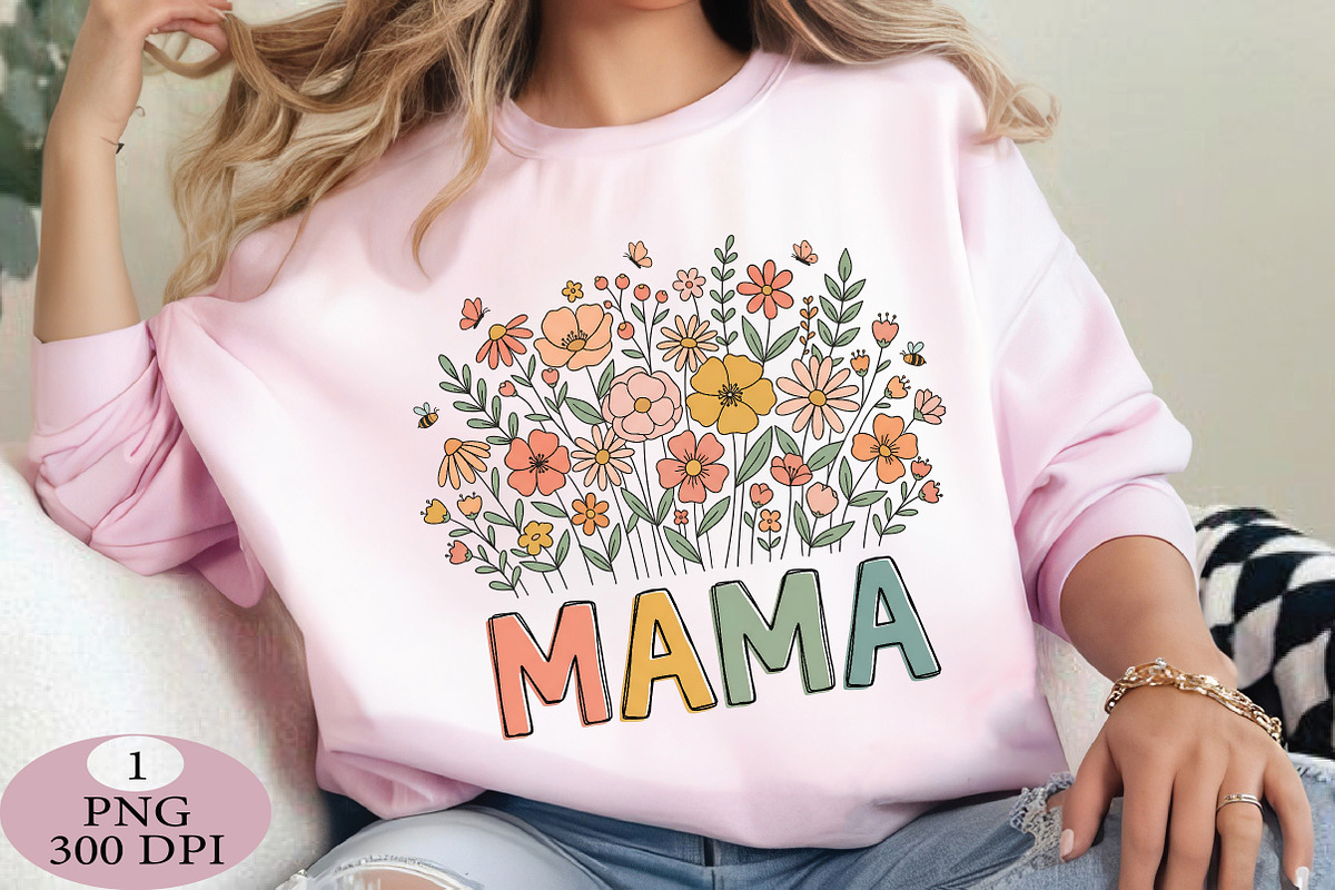 Floral Mama PNG, Boho Wildflower Des, an Illustration by Daily.Designs (Photo 5 of 5)