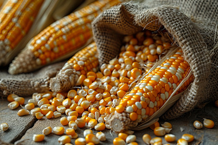 Close up of fresh corn groats and se, a Food & Drink Photo by Pixeness