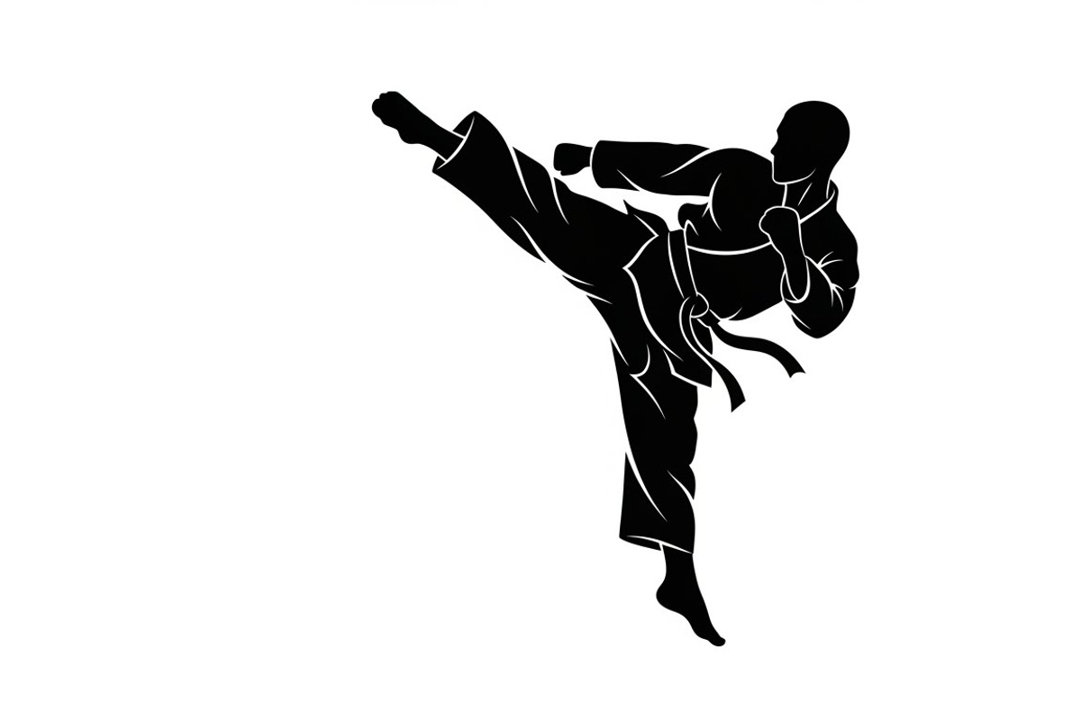 Dynamic martial arts kick silhouette, a Graphic by Amazin_art (Photo 32 of 36)