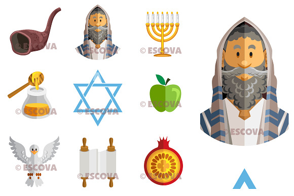 Rosh Hoshanah Yom Kippur Jews Icon