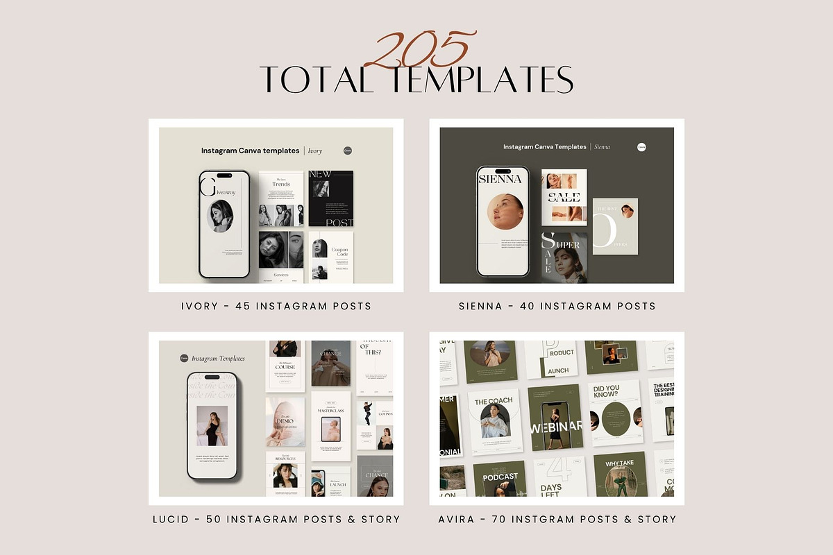 4-in-1 Instagram Bundle CANVA, a Templates & Theme by BoldNStudio (Photo 2 of 15)
