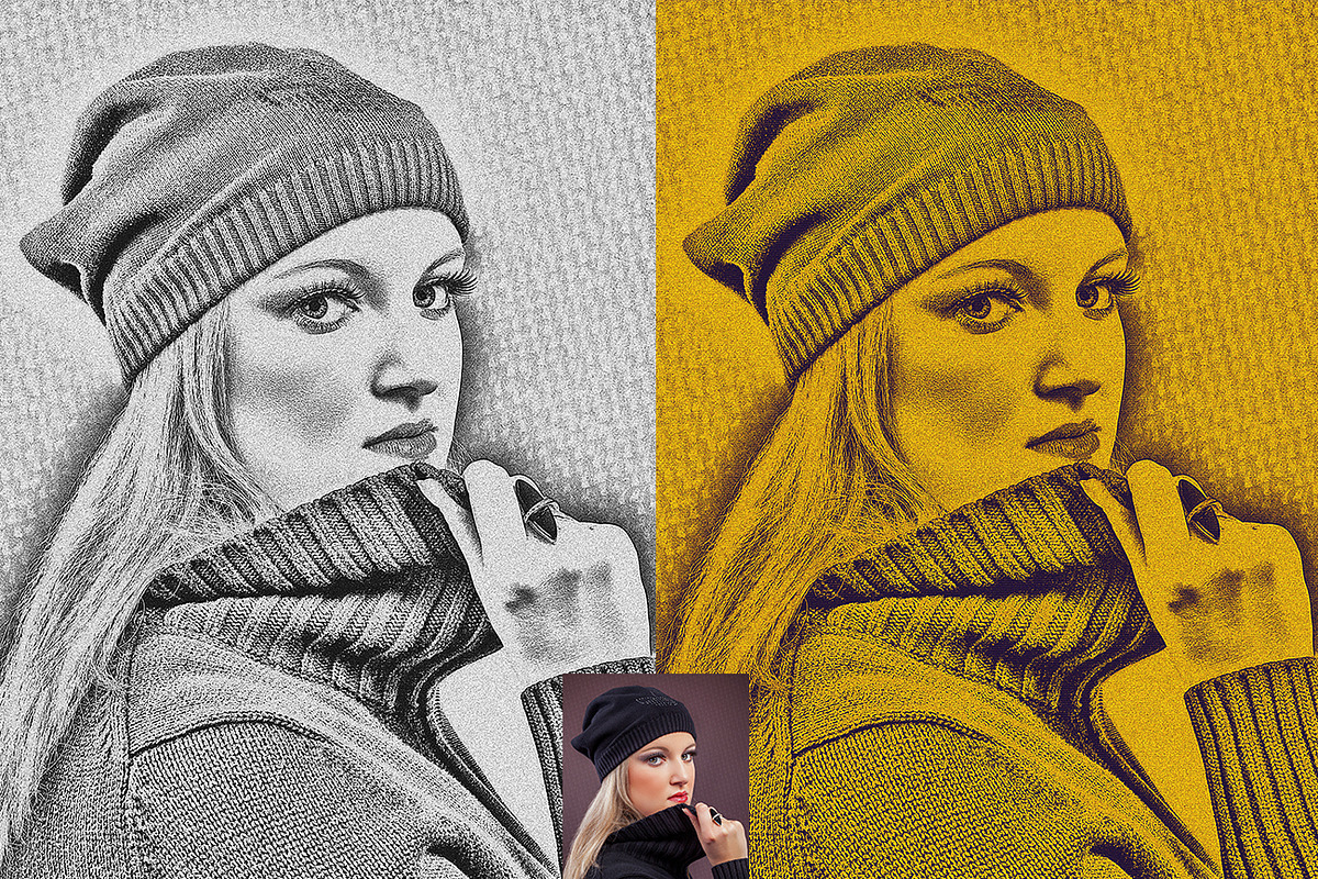 Portrait Sketch Photoshop Action, an Action Add-On by Studio Retouch (Photo 2 of 12)