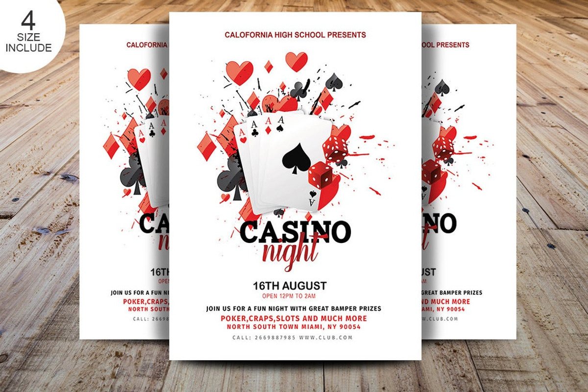 Casino Night Poker Flyer, a Flyer Template by Madhabi Studio