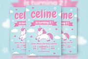 Little Unicorn Birthday Party, a Flyer Template by lilyshop (Thumbnail 1 of 2)