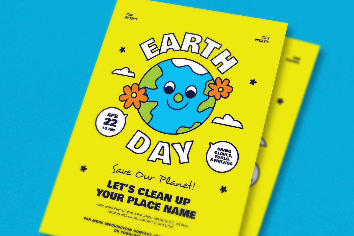 90s Style Earth Day Event Flyer, a Flyer Template by Guuver (Photo 2 of 3)