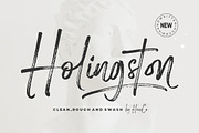Holingston - Handwritten Brush Font, a Script Font by HansCo Studio (Thumbnail 1 of 11)