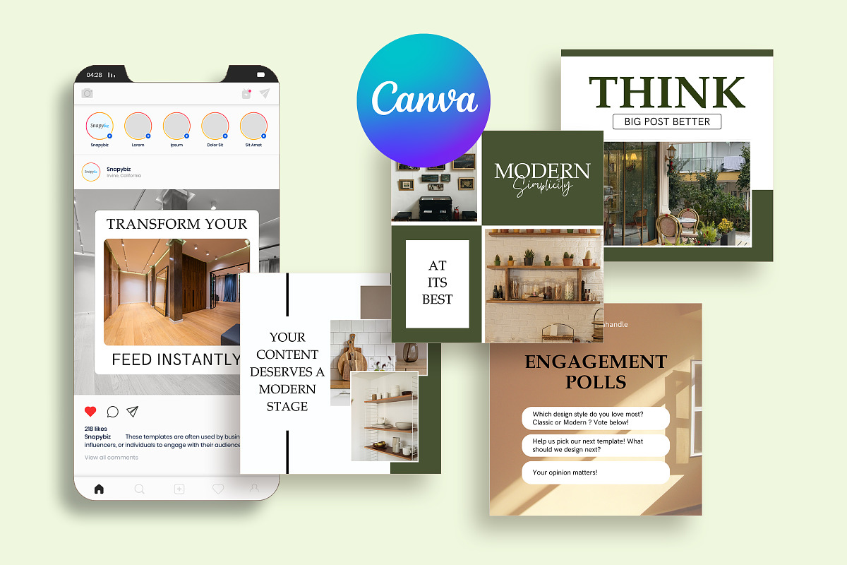 Modern Instagram Canva Post Template preview 2