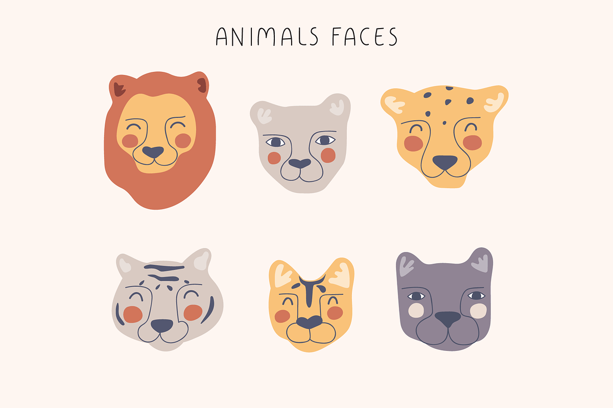 Big cats faces, an Animal Illustration by cutelevindesign (Photo 4 of 10)