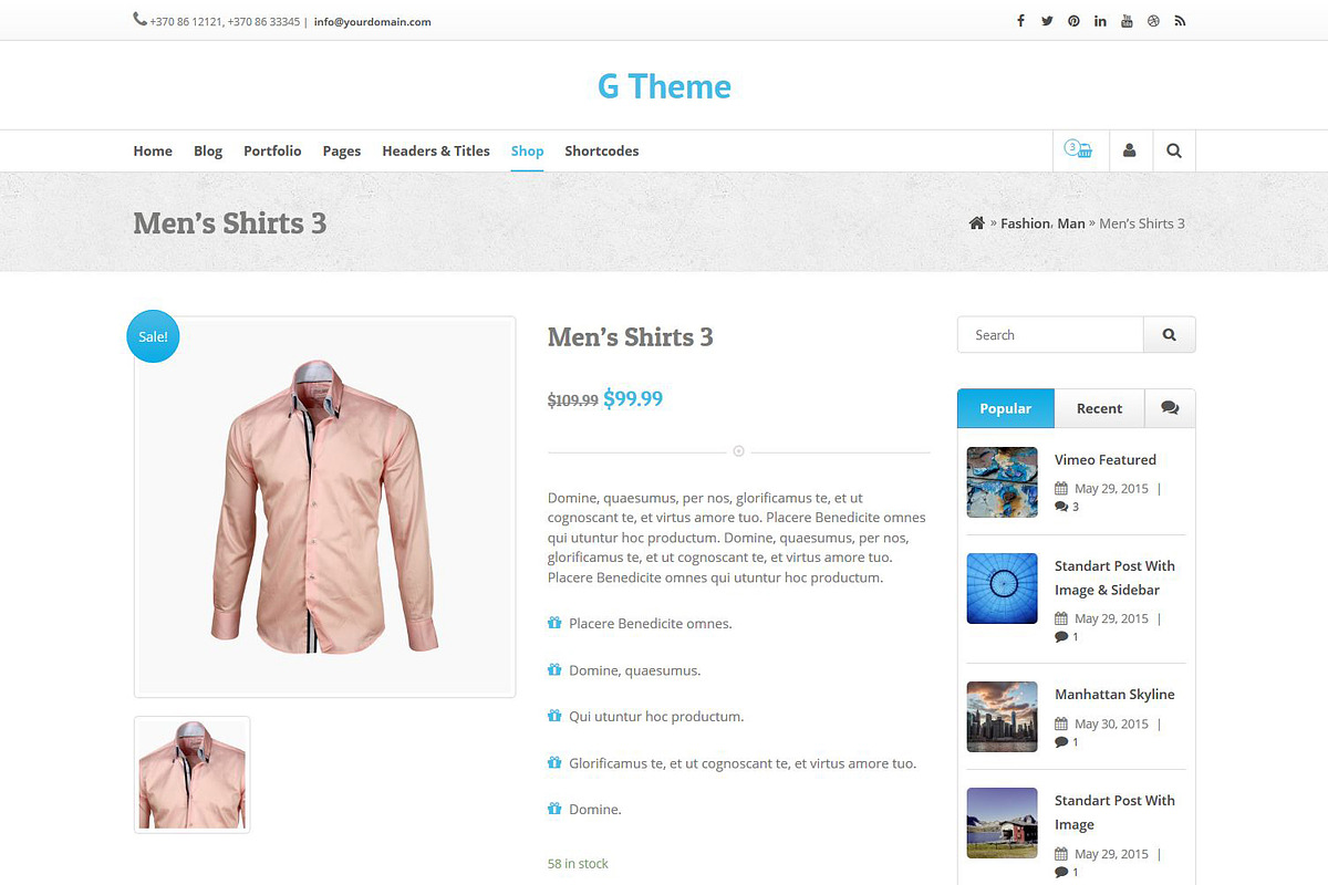 G Theme - Multi-purpose WP Theme, a WordPress Template by SaufThemes (Photo 7 of 12)