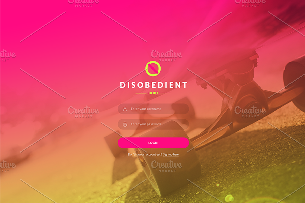 Disobedient UI Kit Vol 1 - Photoshop, an UI Kit Template by Trookeye Design (Photo 1 of 2)