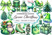 Chic Neon Green Christmas Clipart, an Illustration by designcity5 (Thumbnail 1 of 5)