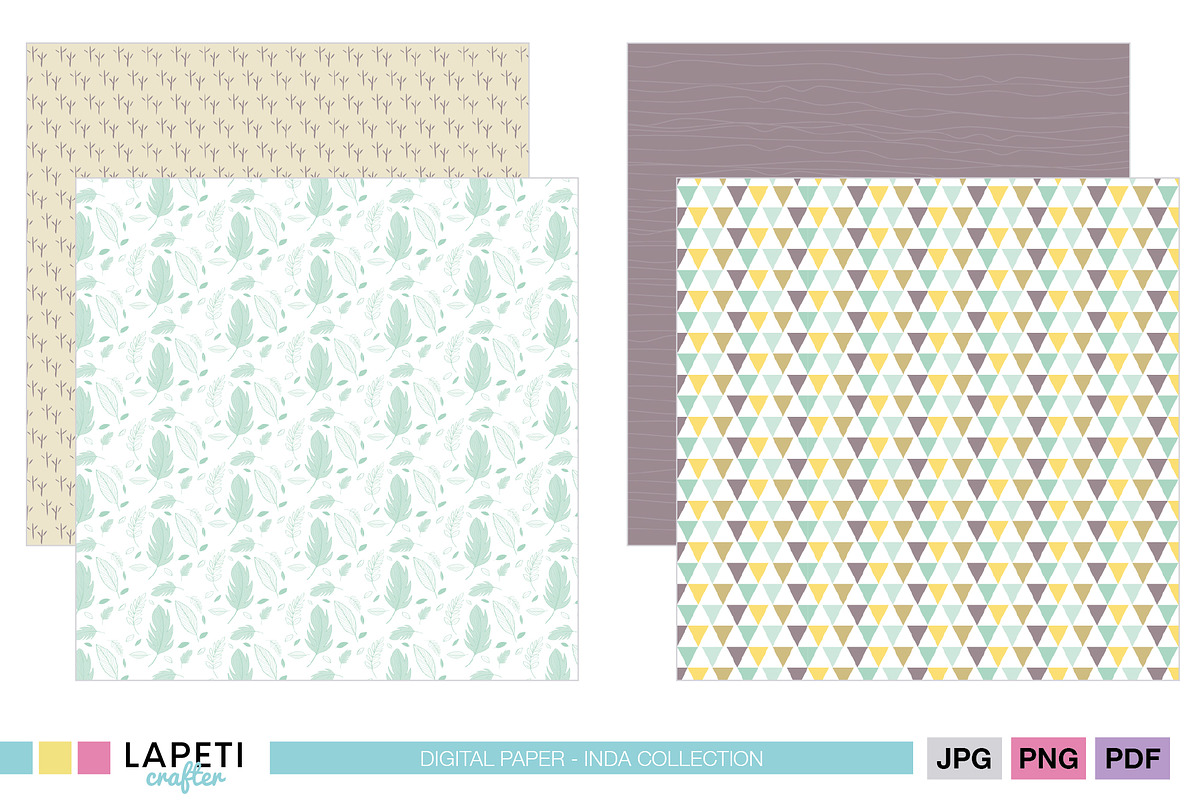Botanical & Neutral Scrapbook Paper, a Pattern Graphic by Lapeticrafter (Photo 3 of 5)
