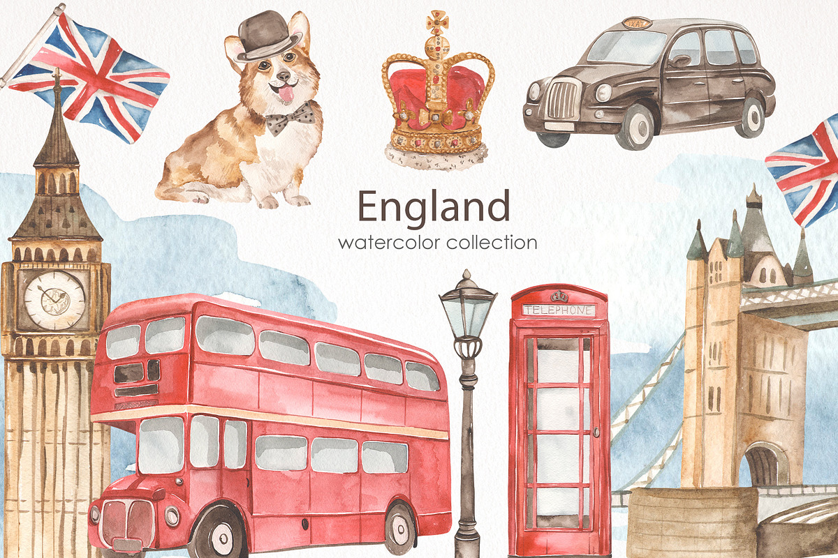 England watercolor collection, an Animal Illustration by Marina Ermakova (Photo 1 of 11)