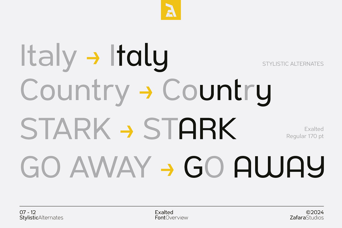 Exalted - Geometric sans serif, a Sans Serif Font by Zafara Studios (Photo 7 of 12)