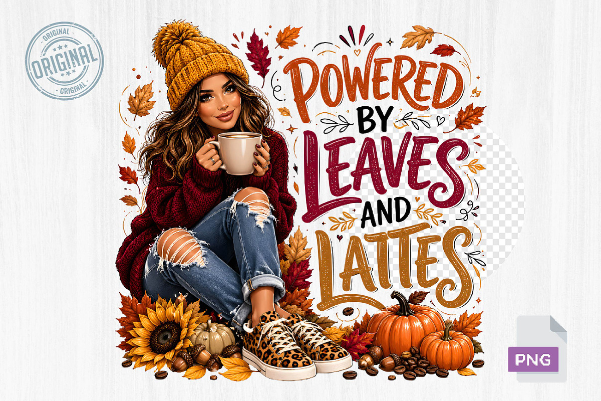 Cozy Autumn Girl Quotes Fall PNG, a Seasonal Illustration by CreationArt (Photo 5 of 6)