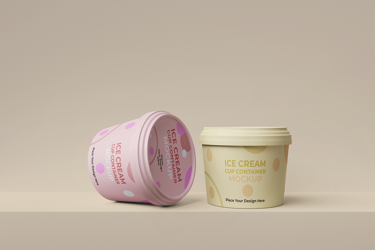 Ice Cream Container Mockup, a Mockup by zerologicstudio