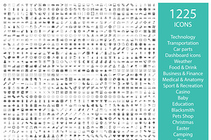 Set of 1225 icons