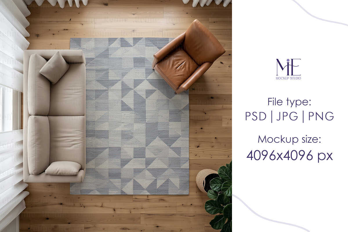 Rug Mockup Living Room Carpet, a Mockup by Mie Mockup Studio (Photo 3 of 8)