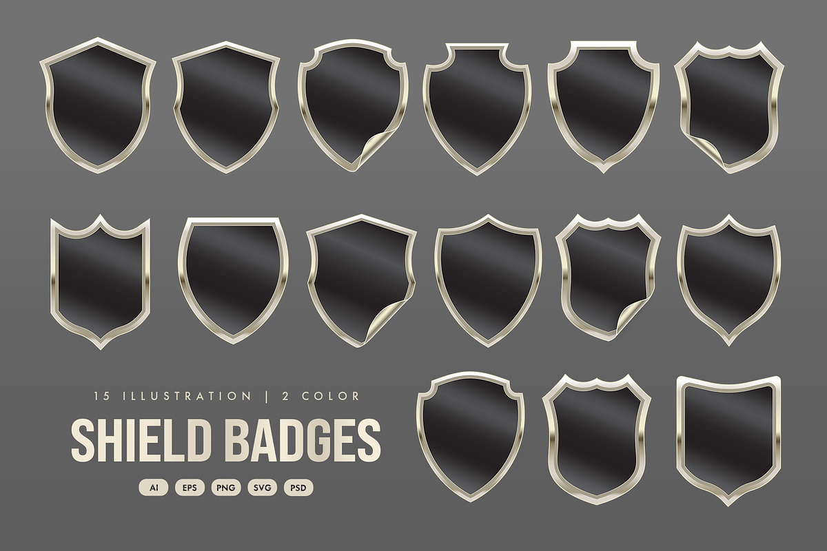 Shield Label Badge Vector Illustrati, an Object Graphic by DesignerCandies (Photo 1 of 6)