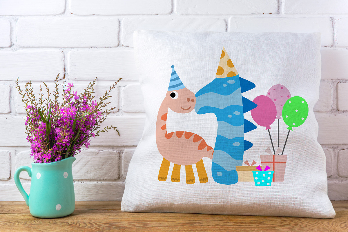 Happy Birthday dinosaur Clipart, an Animal Illustration by Noey smiley (Photo 5 of 7)