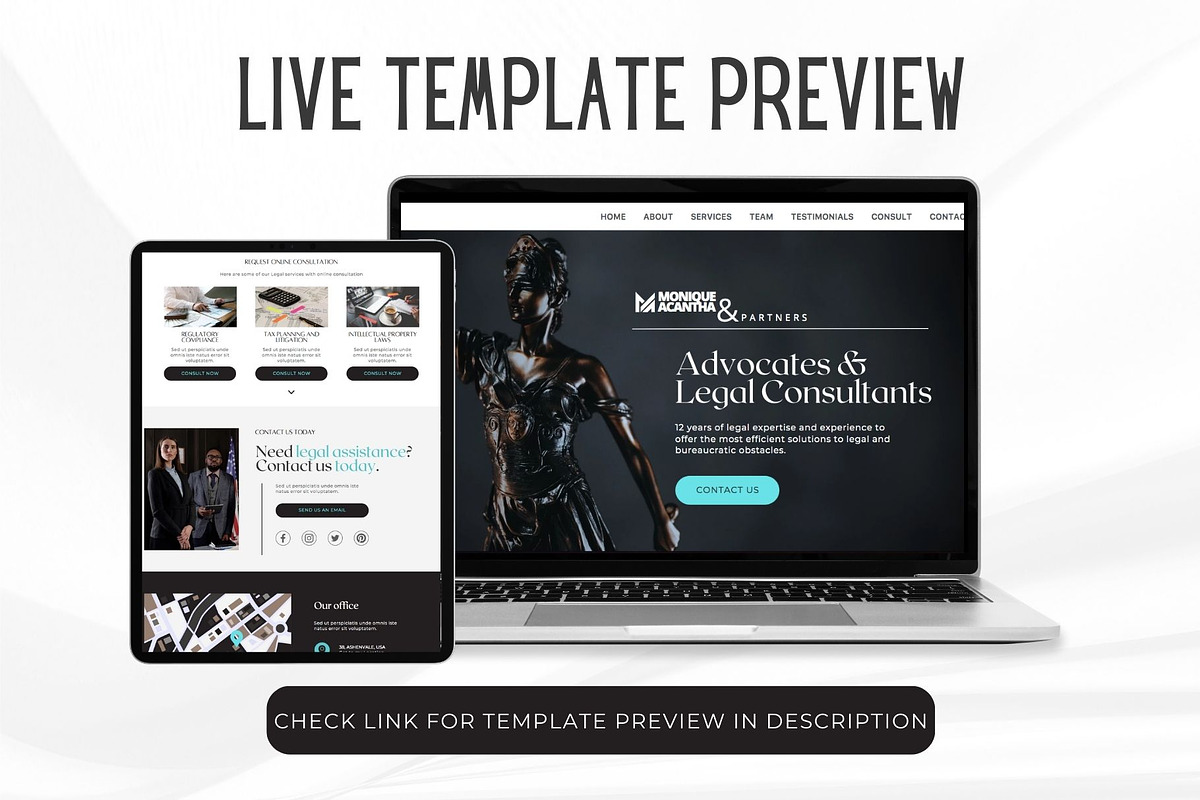 Law Firm Canva Website Template, a Landing Page Template by Kromatic Design Studio (Photo 3 of 8)