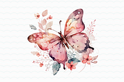 Pink Flowers Butterfly Watercolor, a Graphic by SindyPrintDesign (Thumbnail 2 of 5)