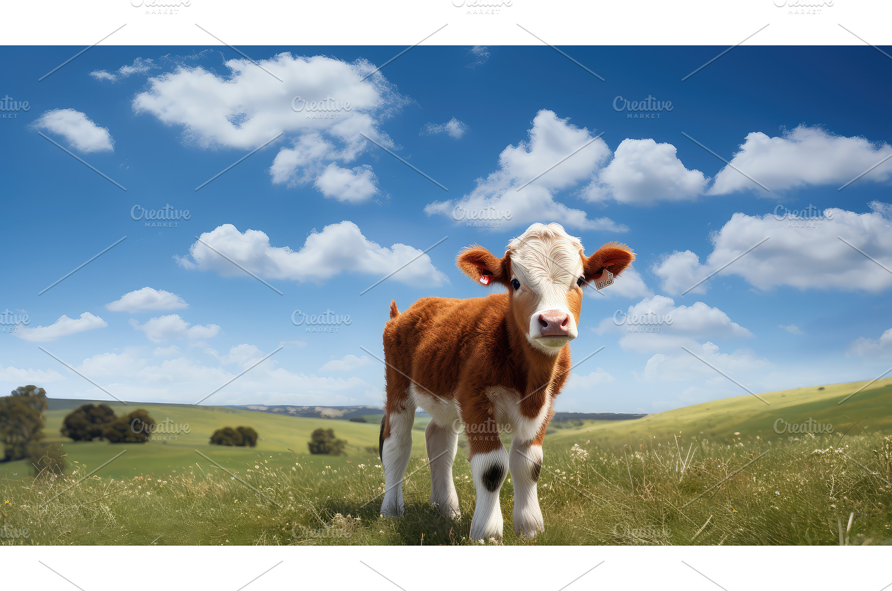 livestock calf on farm ai generated, an Animal Photo by pikepicture