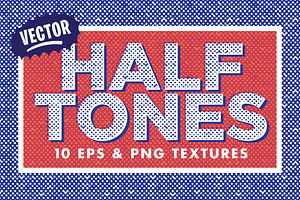 10 Vector Halftone Textures