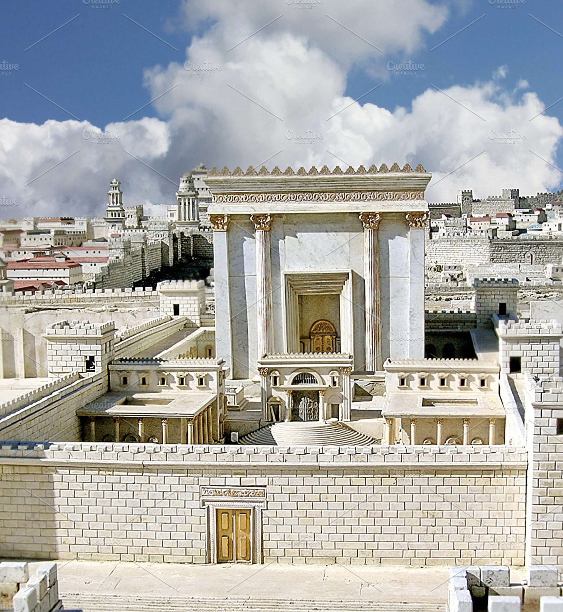 Second temple ancient jerusalem stock photo containing ancient and archeology, an Architecture Photo by Flik47