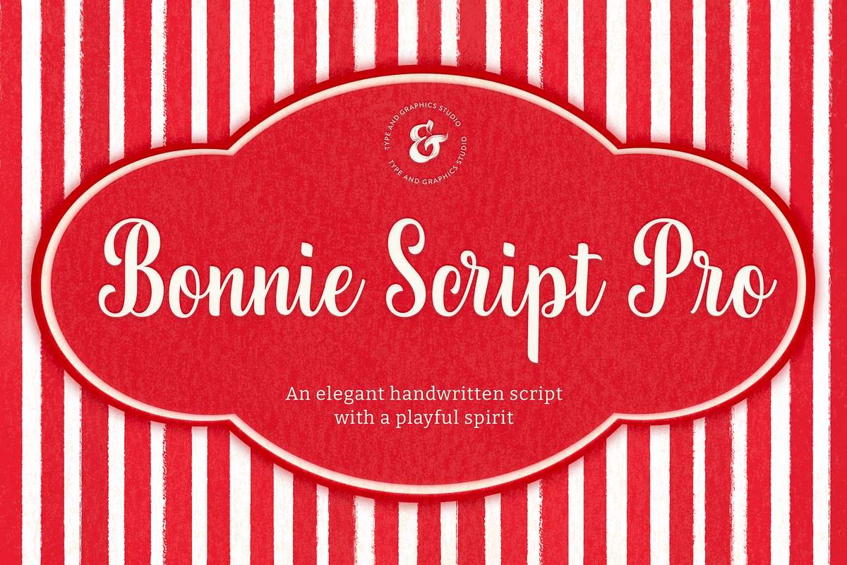 Bonnie Script Pro, a Script Font by Type and Graphics Studio (Photo 1 of 26)