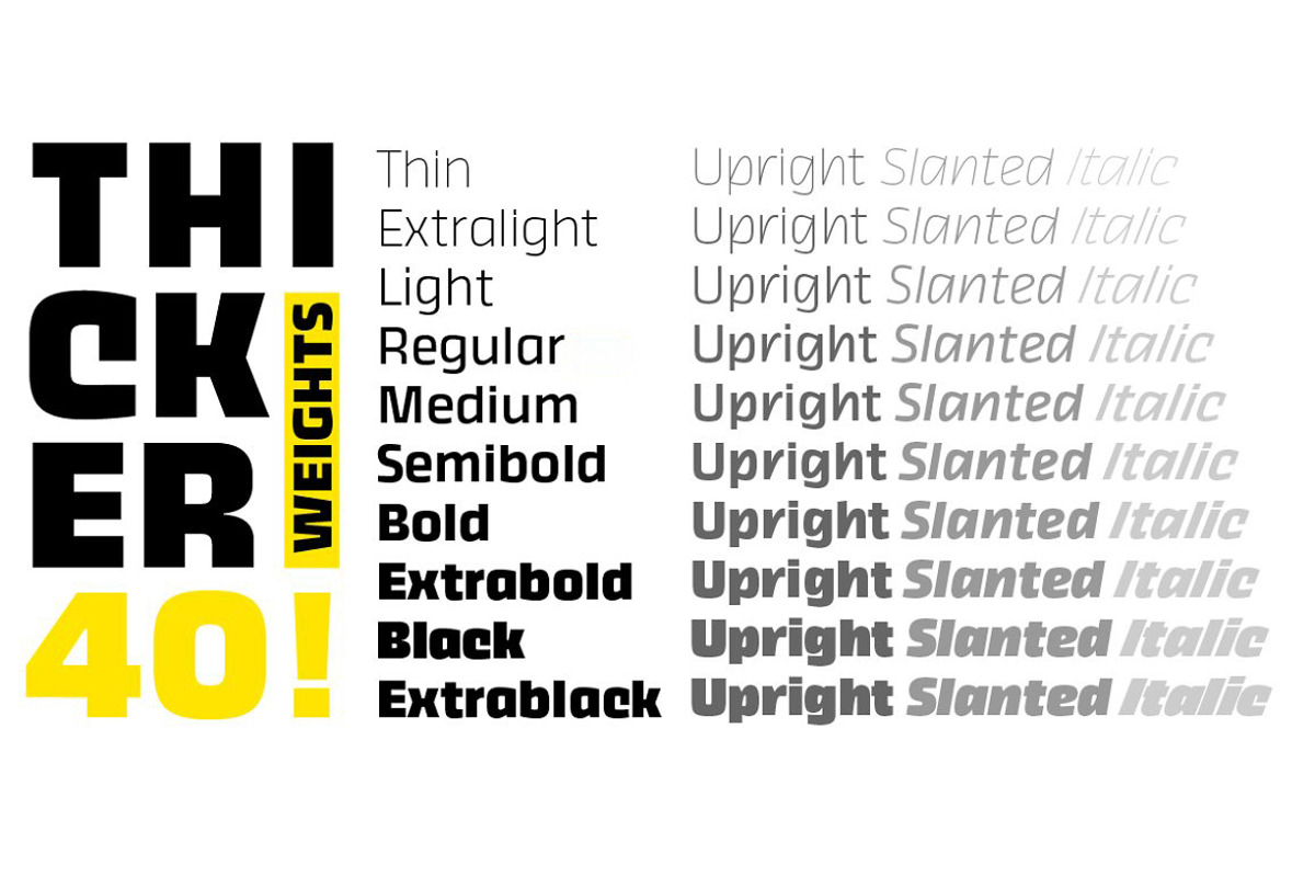 Thicker 44 fonts + 2 variables, a Sans Serif Font by Zetafonts (Photo 13 of 13)