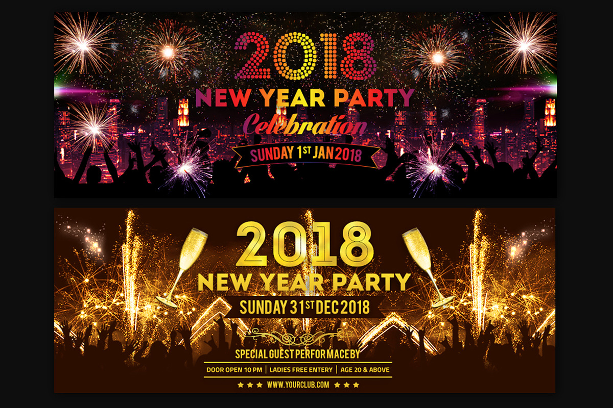 New Year Facebook Cover, a Social Media Template by Creative  designer (Photo 4 of 7)