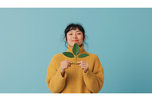 Asian woman in a yellow sweater, a Person Photo by Sergey Kotenev