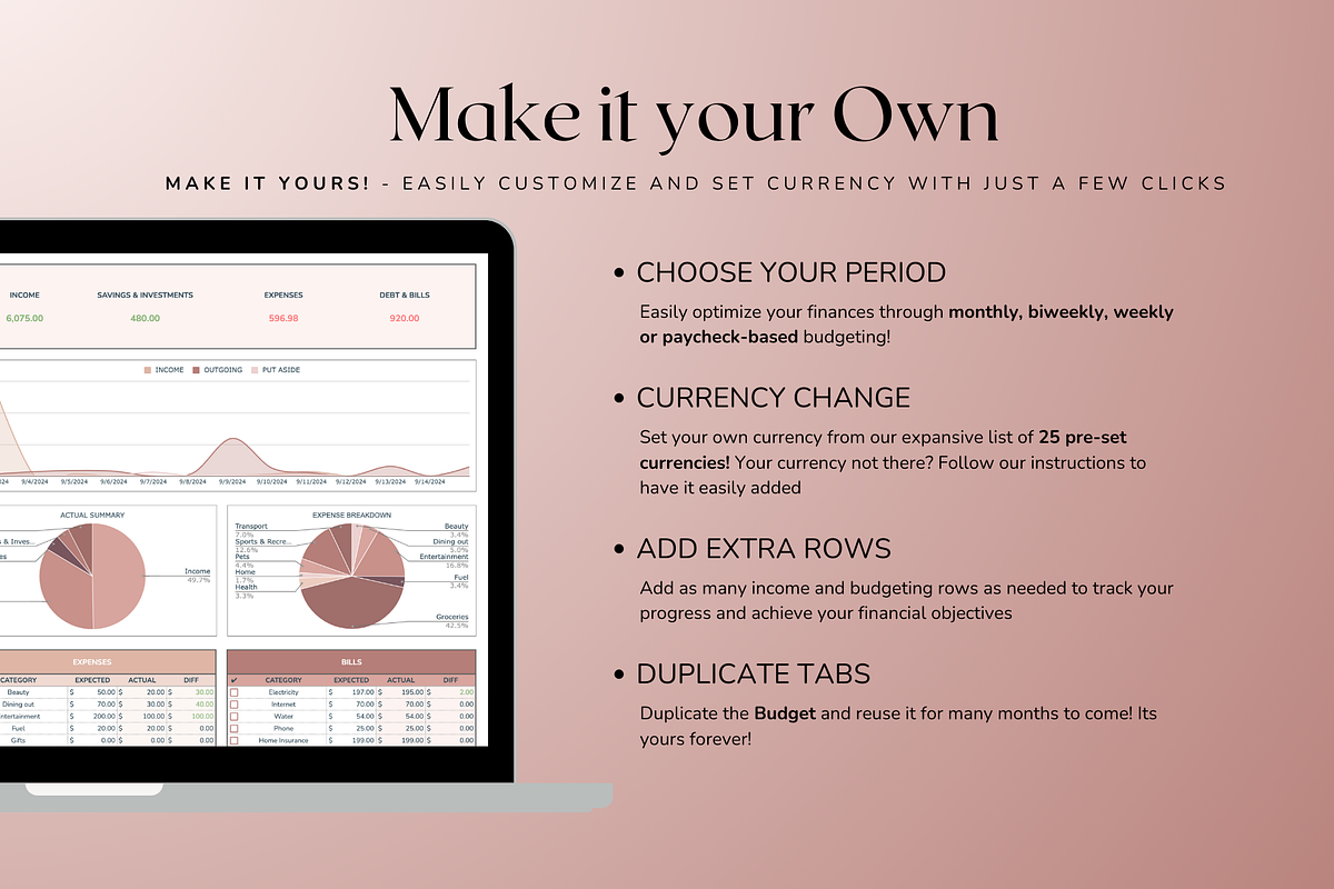 Simple Biweekly Budget - Neutral, a Templates & Theme by The Creative Plans co (Photo 6 of 10)
