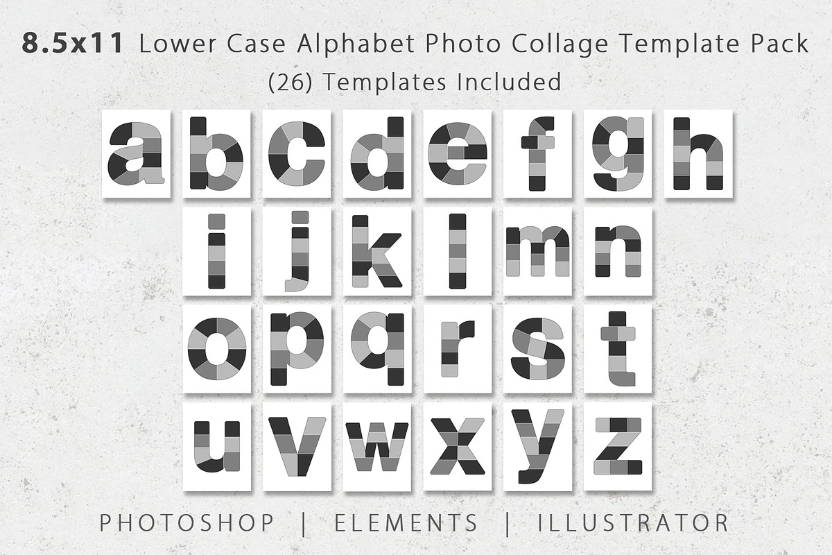 8.5x11 Alphabet Letter Templates, a Poster Template by Loveurstyle Designs (Photo 1 of 5)