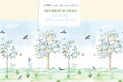 Chinoiserie Garden Toile Light Blue, a Graphic by LABFcreations (Thumbnail 6 of 7)