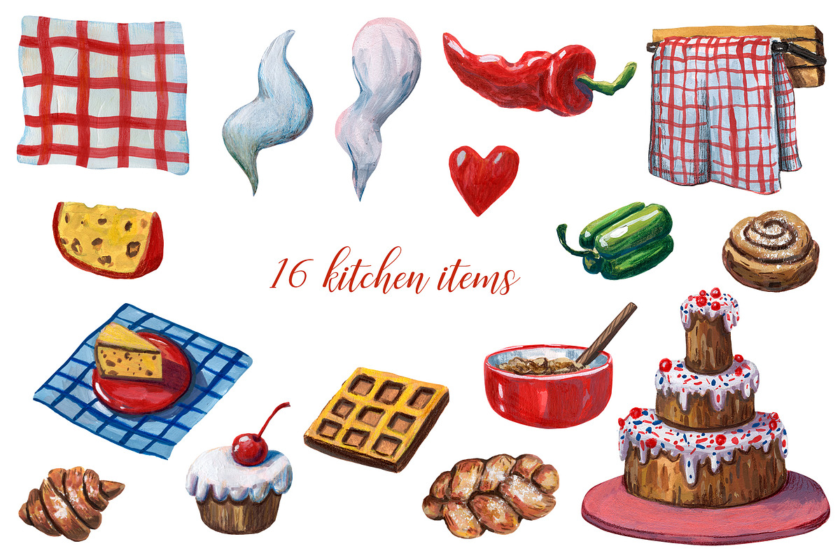 Mice Chefs - Gouache Clipart Set, an Animal Illustration by Mashamashastu (Photo 4 of 10)
