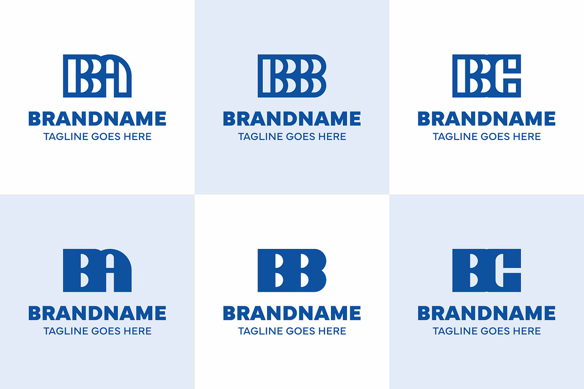 Letters BA BB BC Monogram Logo Set, a Branding & Logo Template by Pray Art Design Studio (Photo 1 of 2)