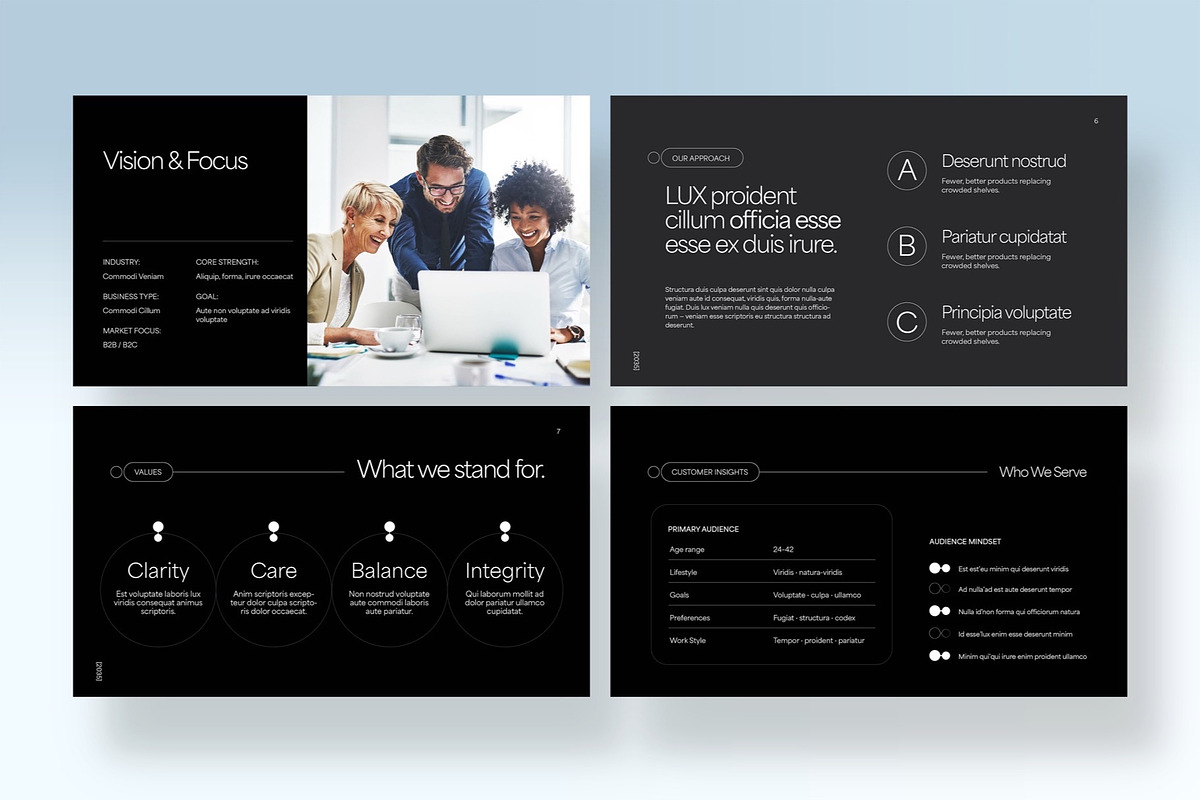 Dark Minimal Presentation Template, a Presentation Template by BrandPacks (Photo 3 of 7)