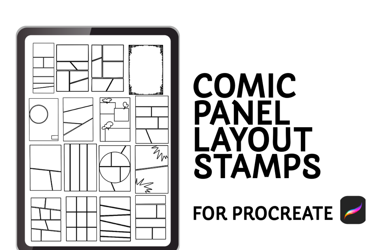 Comic Panel Layout Stamps for Procre, a Brush Add-On by An Inkling Of Curry (Photo 1 of 3)