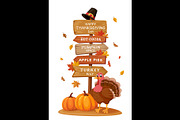 Happy thanksgiving signboard, a Seasonal Illustration by Buch&Bee (Thumbnail 1 of 3)