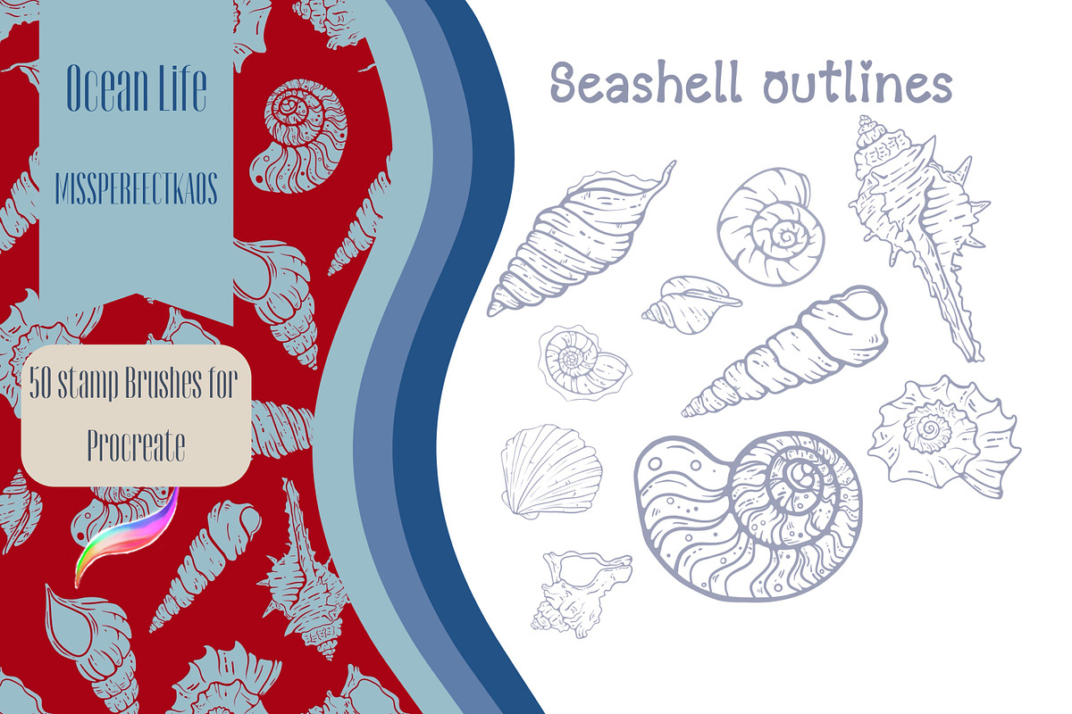 Ocean Life -50 stamp brushes, a Brush Add-On by MissPerfectKaos (Photo 5 of 5)