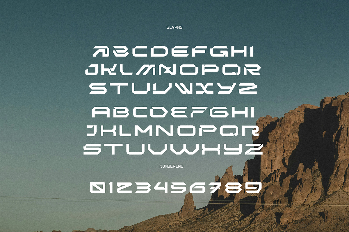 Gluf-Futuristic Font, a Sans Serif Font by Fortunes Co (Photo 3 of 8)