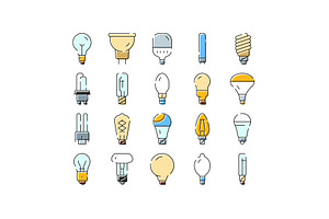 Different types of light bulbs and, an Object Graphic by pikepicture