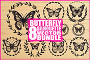 Butterfly Silhouette Vector Set, an Illustration by Designs_River (Thumbnail 1 of 9)